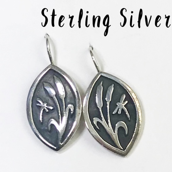 Sterling Silver Nature Scene Earrings - Picture 1 of 4